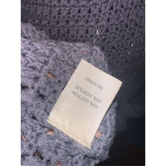 Great Condition WOMEN J Jill Sweater blue Cardigan Button Up Cable Knit blue Lon - Picture 11 of 13